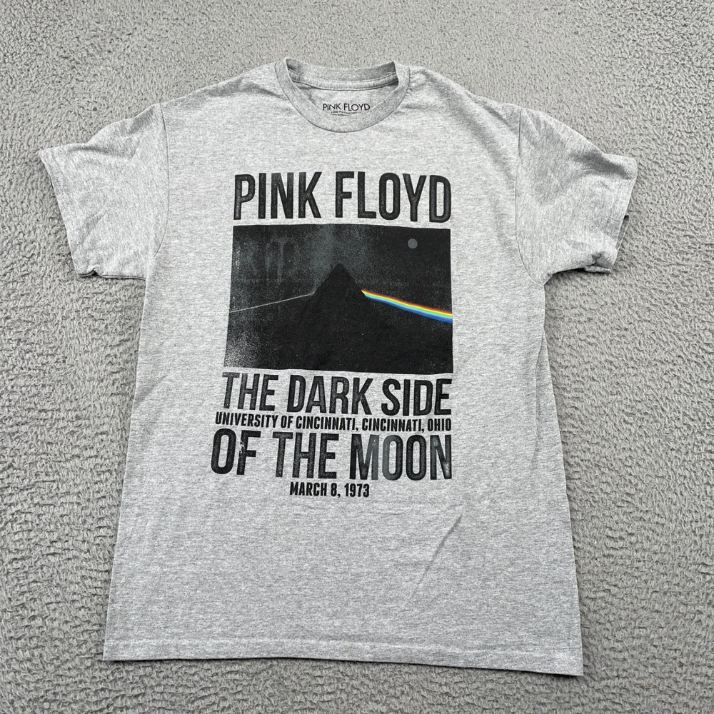 Pink Floyd T-Shirt Mens M Gray Dark Side of the Moon Cincinnati 1973 Graphic Tee
